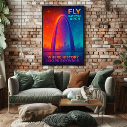Gateway Arch Inspiring St. Louis Urban Cityscape Travel Poster