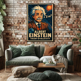 Albert Einstein Relativity Science Study Poster