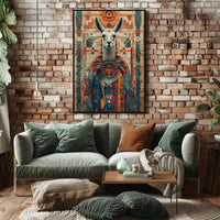 Stylized Llama in Andean Attire Cultural or Heritage Poster PosterGoat