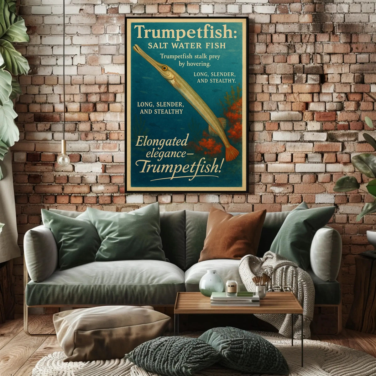 Trumpetfish Salt Water Elegance Poster