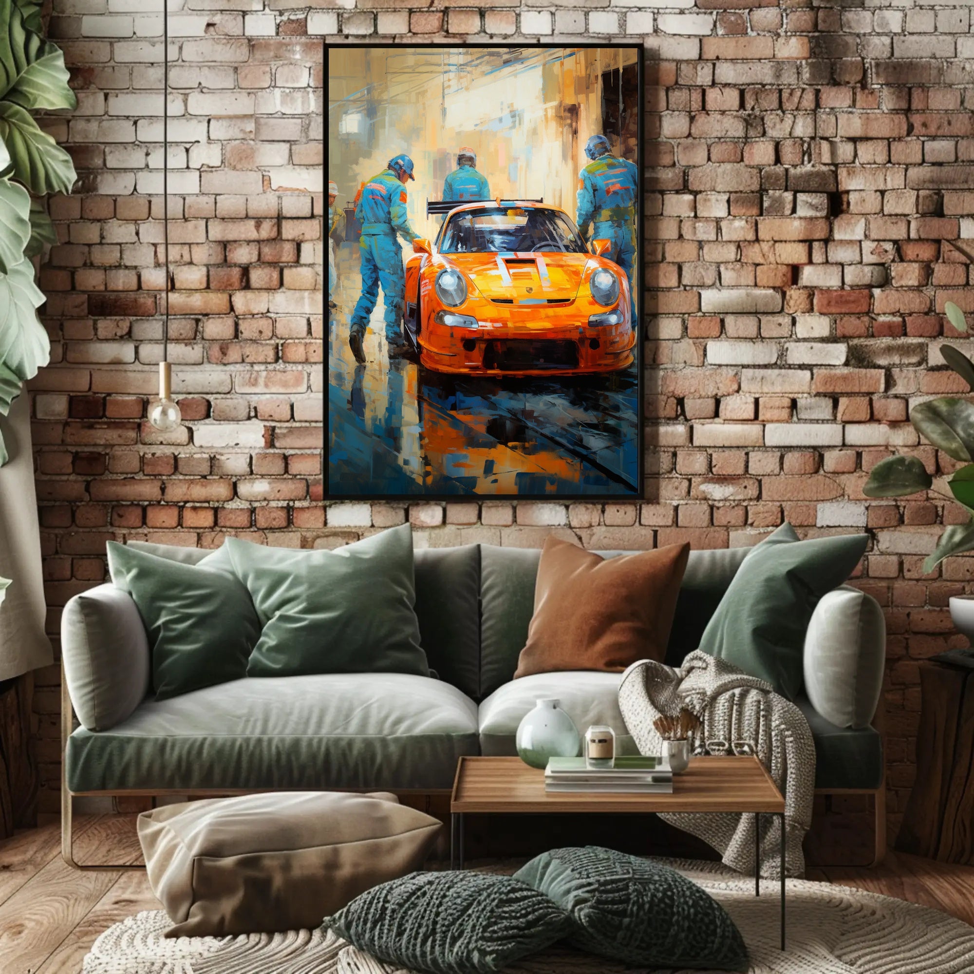 Racing Team In Action Poster PosterGoat