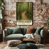 Congaree Boardwalk Poster Vintage Travel Wall Art