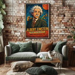 Einstein Relativity Vintage Science Poster