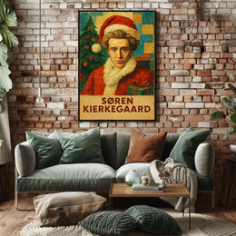 Festive Kierkegaard Christmas Pop Art Cultural Poster