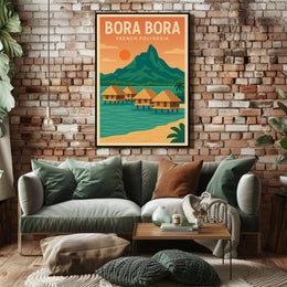 Bora Bora Vintage Tropical Travel Paradise Poster PosterGoat