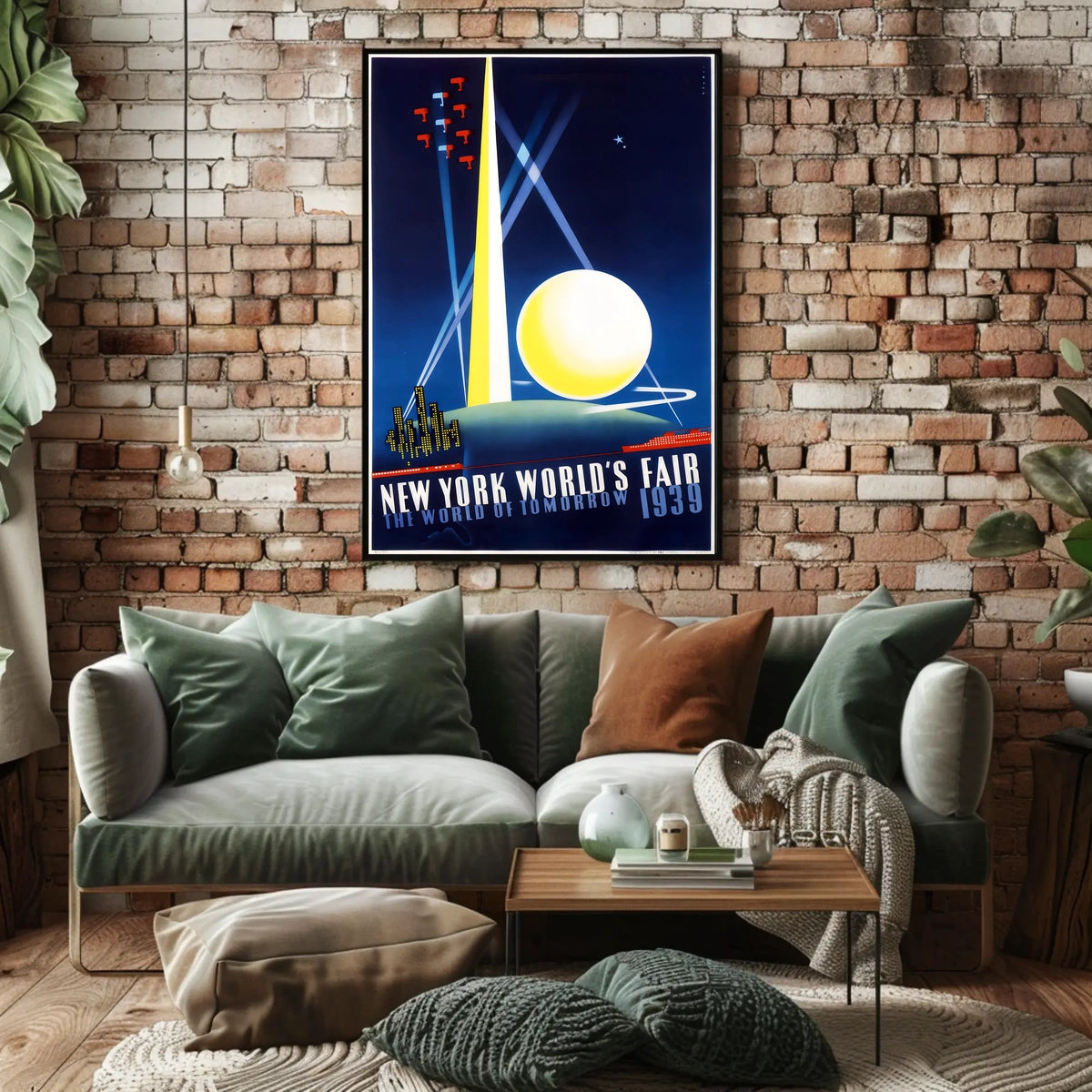 New York Worlds Fair Cityscape Poster Retro Wall Art