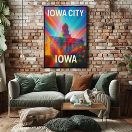 Vivid Iowa City Urban Skyline Cityscape Realism Photography Artistry Timeless Midwest Creative Vibe Poster