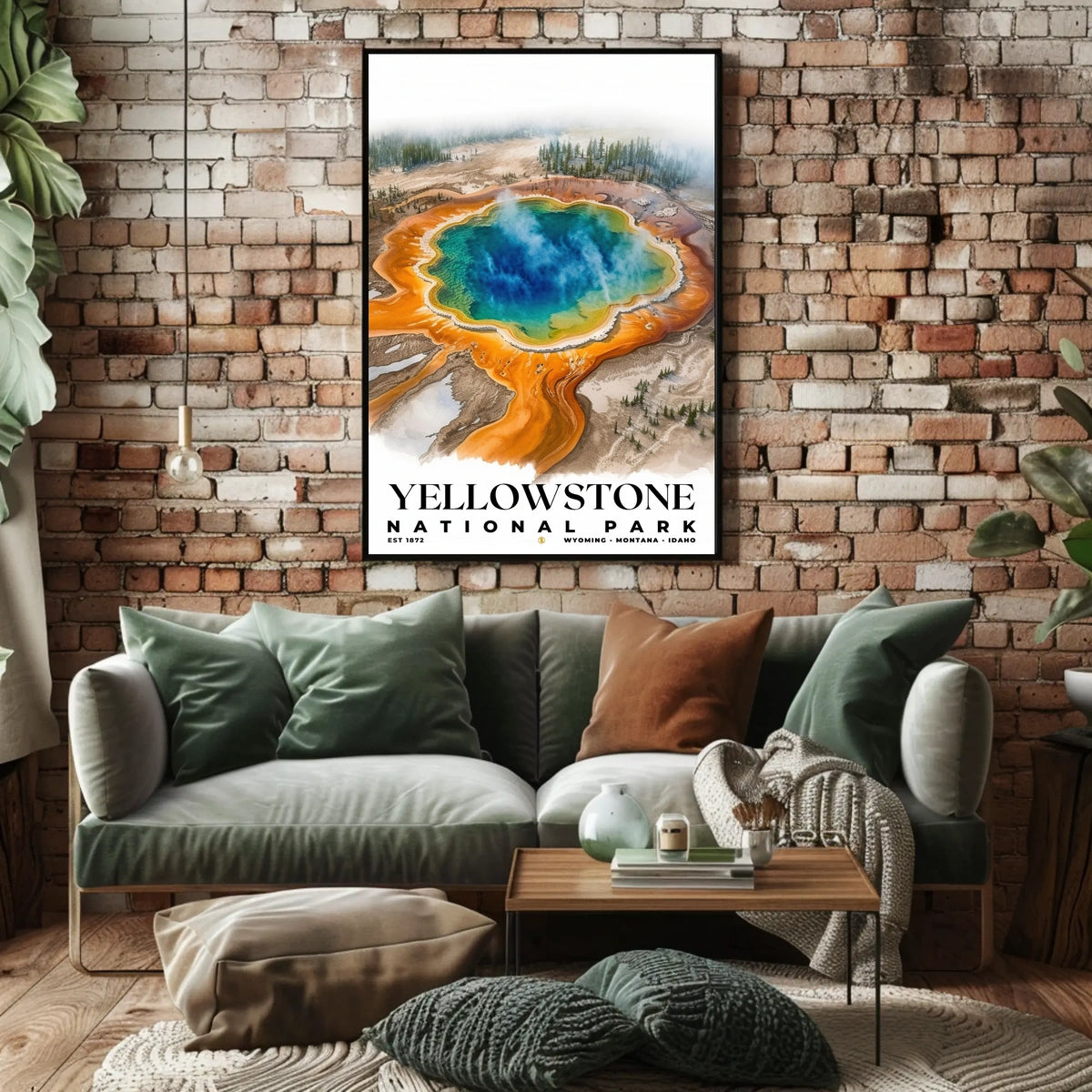 Yellowstone Watercolor Wall Art Poster