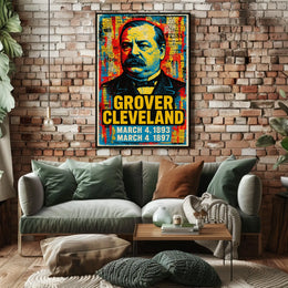 Grover Cleveland 24th President of the United States Street Art Mashup Poster