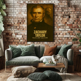 Zachary Taylor Presidential Poster Vintage Analog Film Aesthetic Historical Portrait Wall Art Print