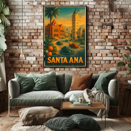 Santa Ana Nostalgic Travel Poster