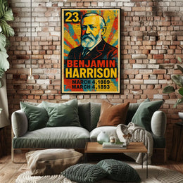 Benjamin Harrison 23rd President of the United States Street Art Mashup Poster