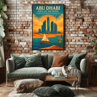 Abu Dhabi Harmony Modern Cityscape Travel Poster