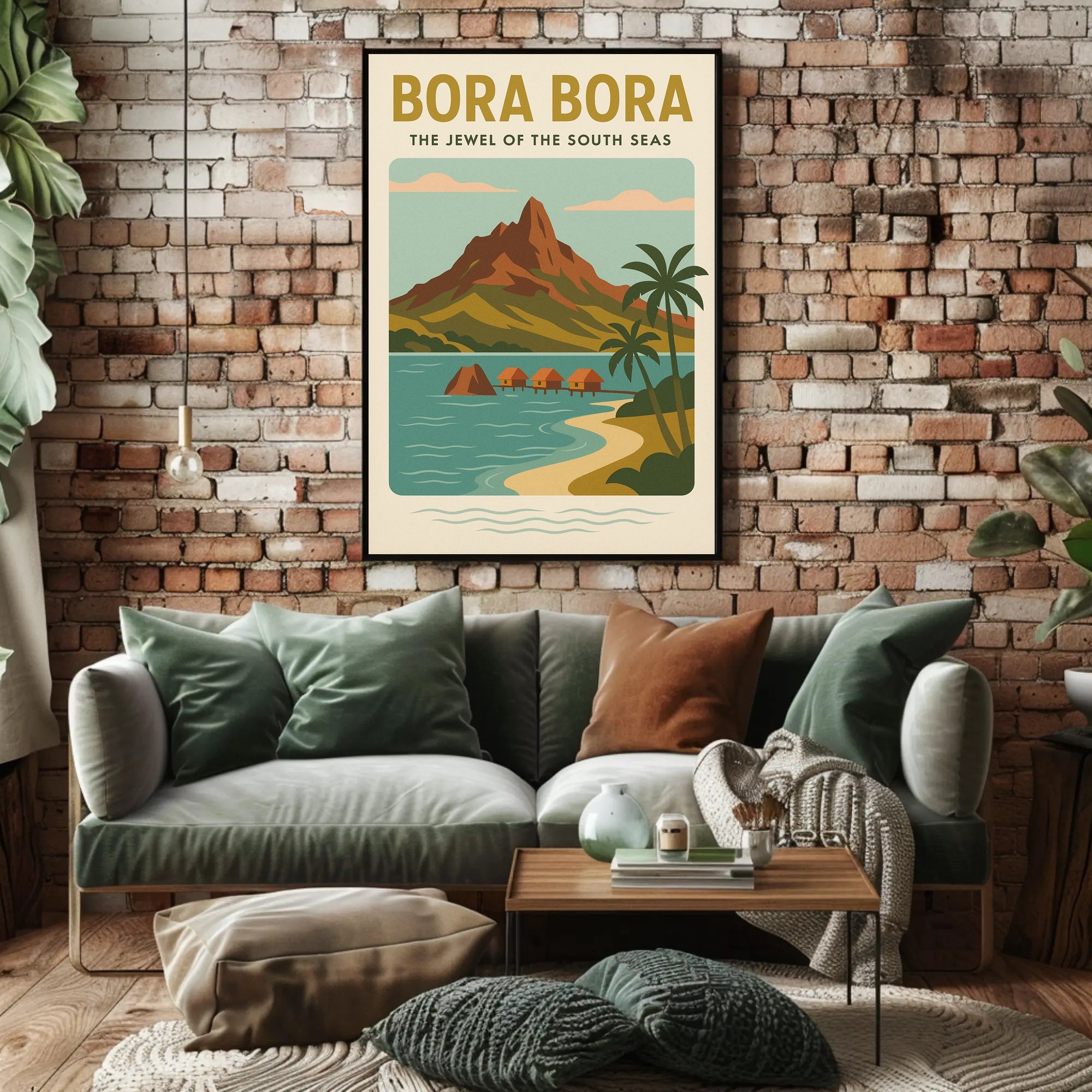 Bora Bora Serene Getaway Vintage Travel Poster PosterGoat