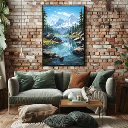 Tranquil Mountain Landscape Poster