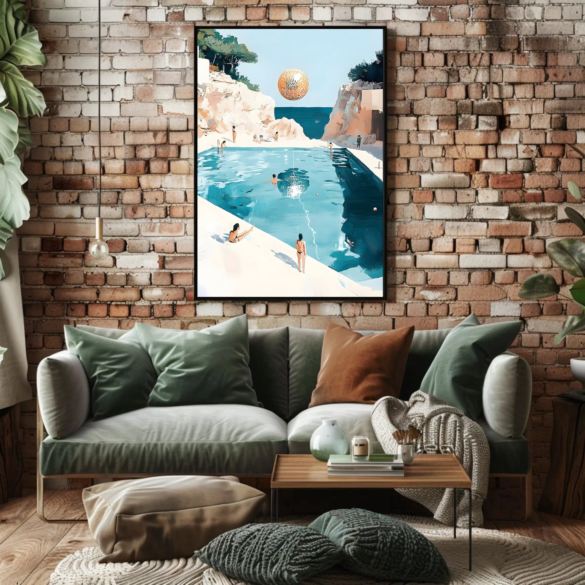 Surreal Beachscape Poster Dreamy Coastal Art Print