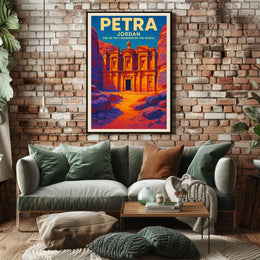 Petra One Of The 7 Wonders Of The Poster