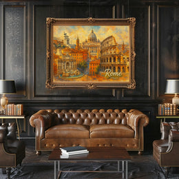 Rome Cityscape Watercolor Wanderlust Poster