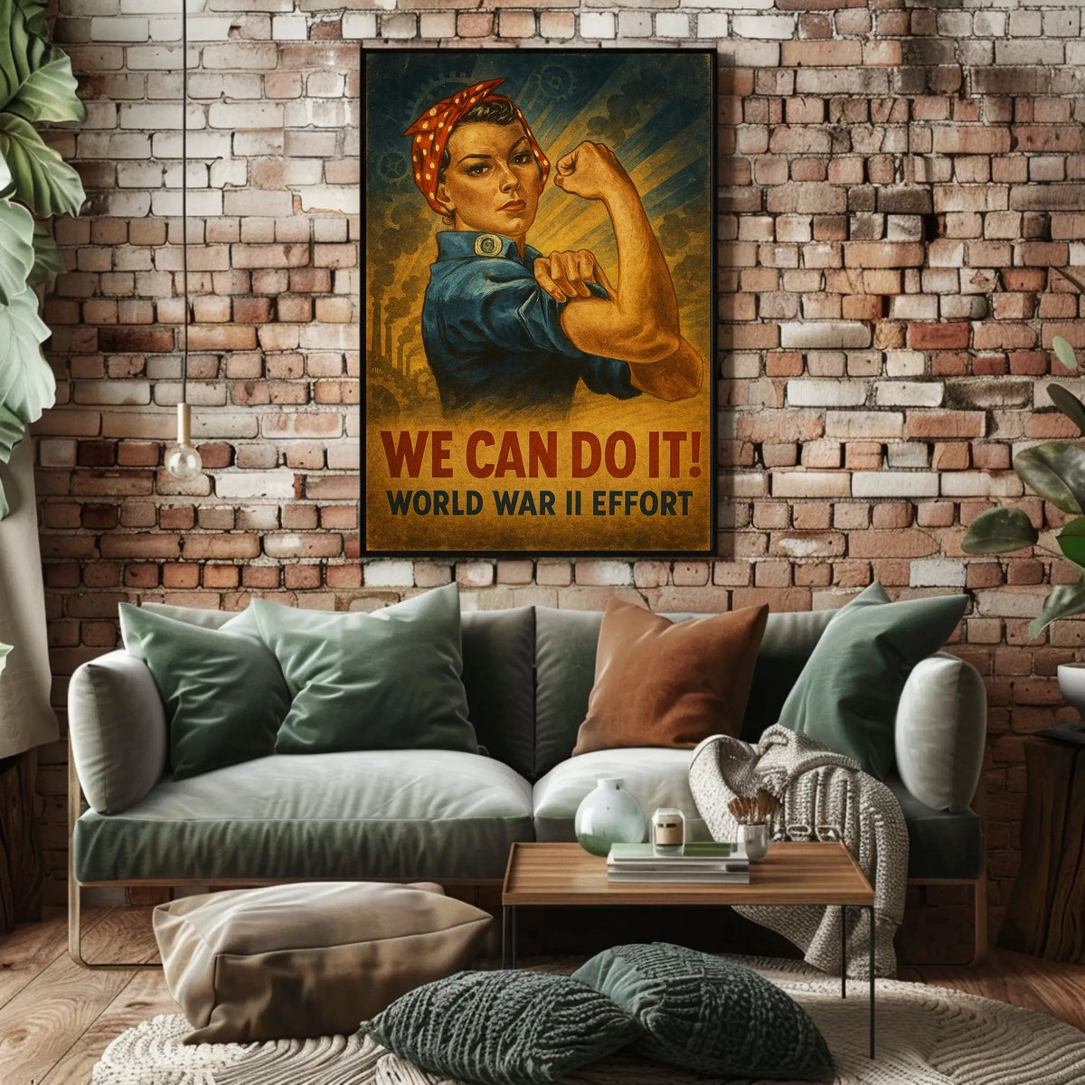 Empowerment in WWII Vintage Strong Woman Poster