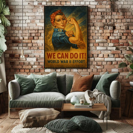 Empowerment in WWII Vintage Strong Woman Poster