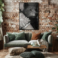 Serene Dog Portrait in Black and White - Dog Breed Poster PosterGoat