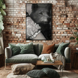 Serene Dog Portrait in Black and White - Dog Breed Poster PosterGoat