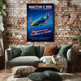Macchi C.205 WWII Italian Masterpiece Poster