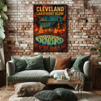 Cleveland Lakefront Glow Poster