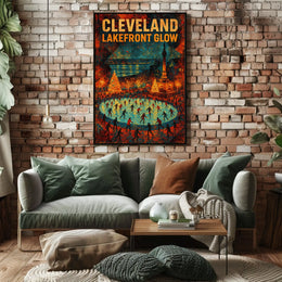 Cleveland Lakefront Glow Poster