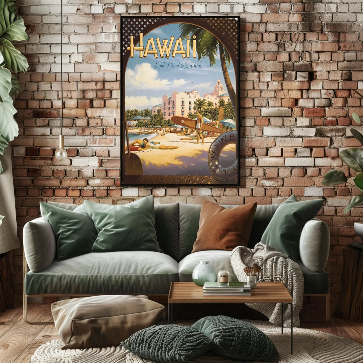 Hawaii Land Of Surf Sunshine Poster