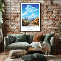 Johannesburg Cityscape Artwork: Urban or Cityscape Poster