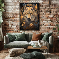 Mystic Wolf Floral Fantasy Animal Poster