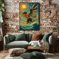 Icarus Inspired Myth Art in Vintage Painterly Style Poster