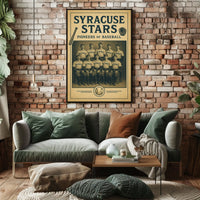 Syracuse Stars Pioneers of Baseball Poster Vintage Wall Art
