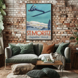 St. Moritz Ski Poster PosterGoat