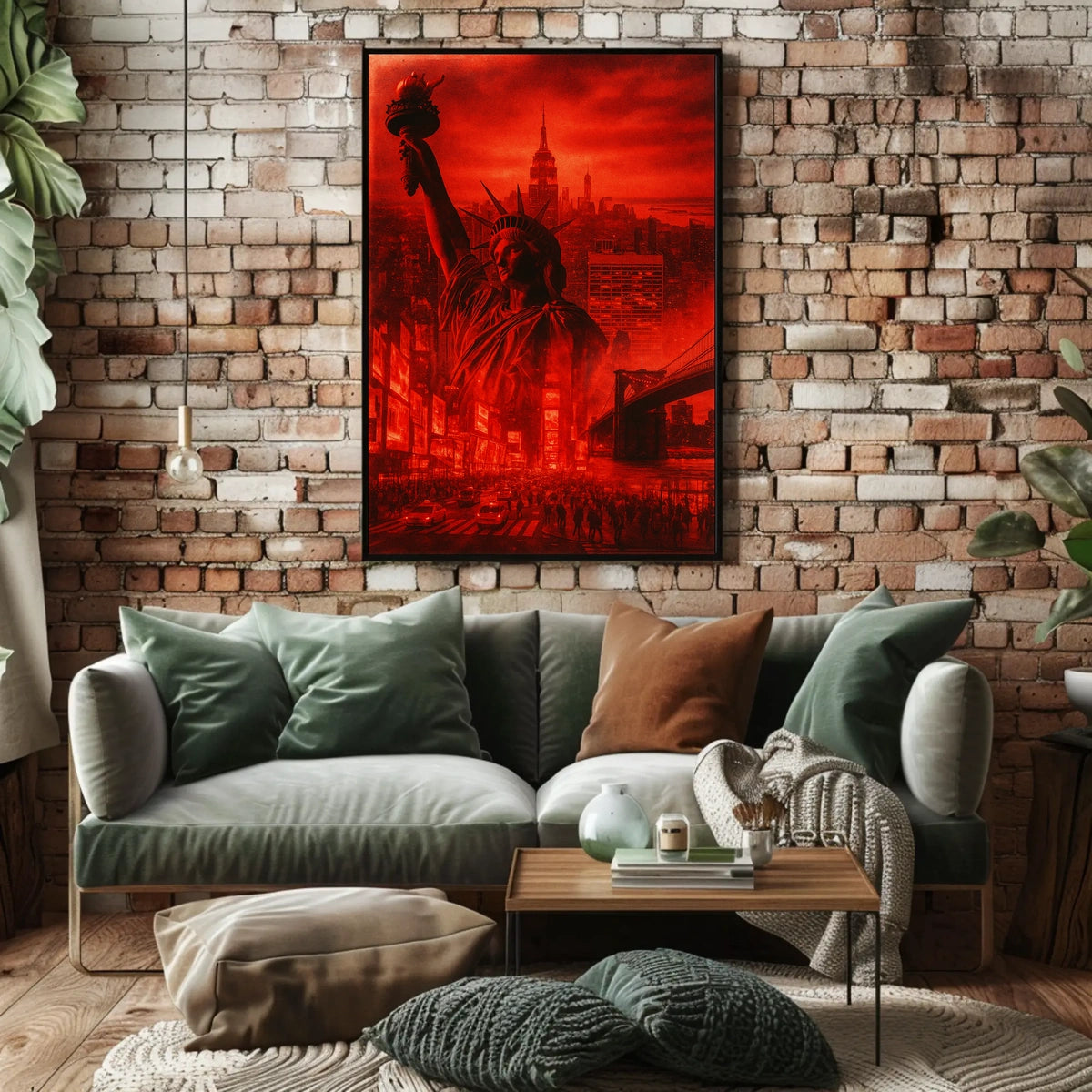 New York City Poster Abstract Dystopian Skyline Wall Art