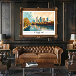 Melbourne's Vibrant Skyline: Urban or Cityscape Poster