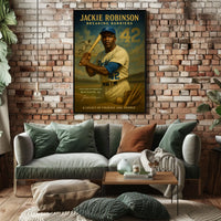 Jackie Robinson Vintage Baseball Sports Poster