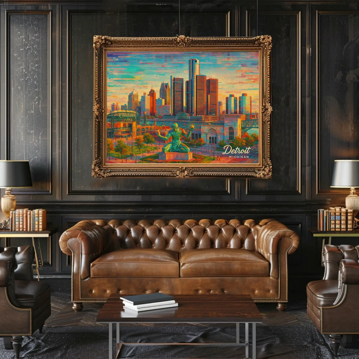 Detroit Skyline Poster