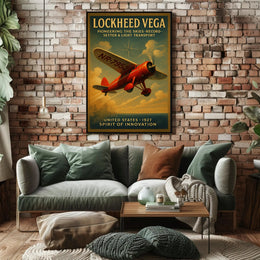 Lockheed Vega Spirit Of Innovation Vintage Poster