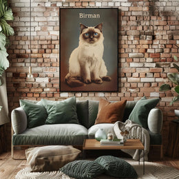Birman Cat Portrait In Realistic Photography Style Poster
