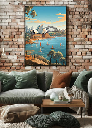 Sydney Iconic Landmarks Travel Poster