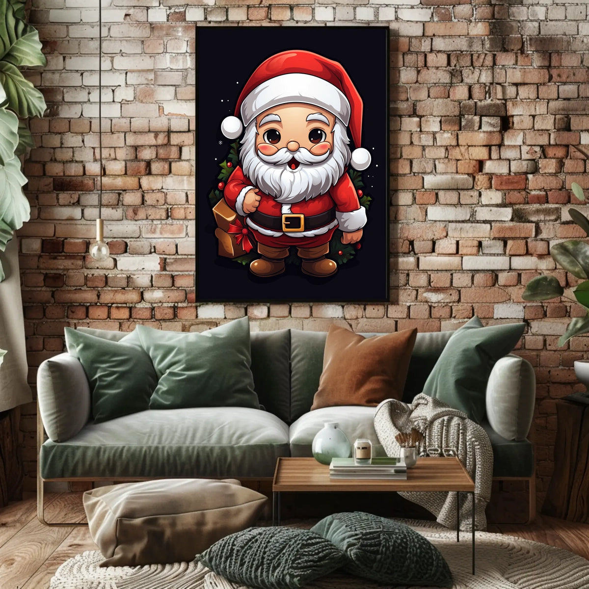Santa Claus Cartoon Poster: Festive Holiday Cheer