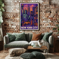 New York City Poster Vibrant Urban Art For Home Decor