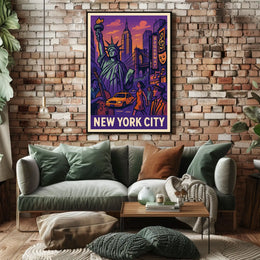New York City Poster Vibrant Urban Art For Home Decor