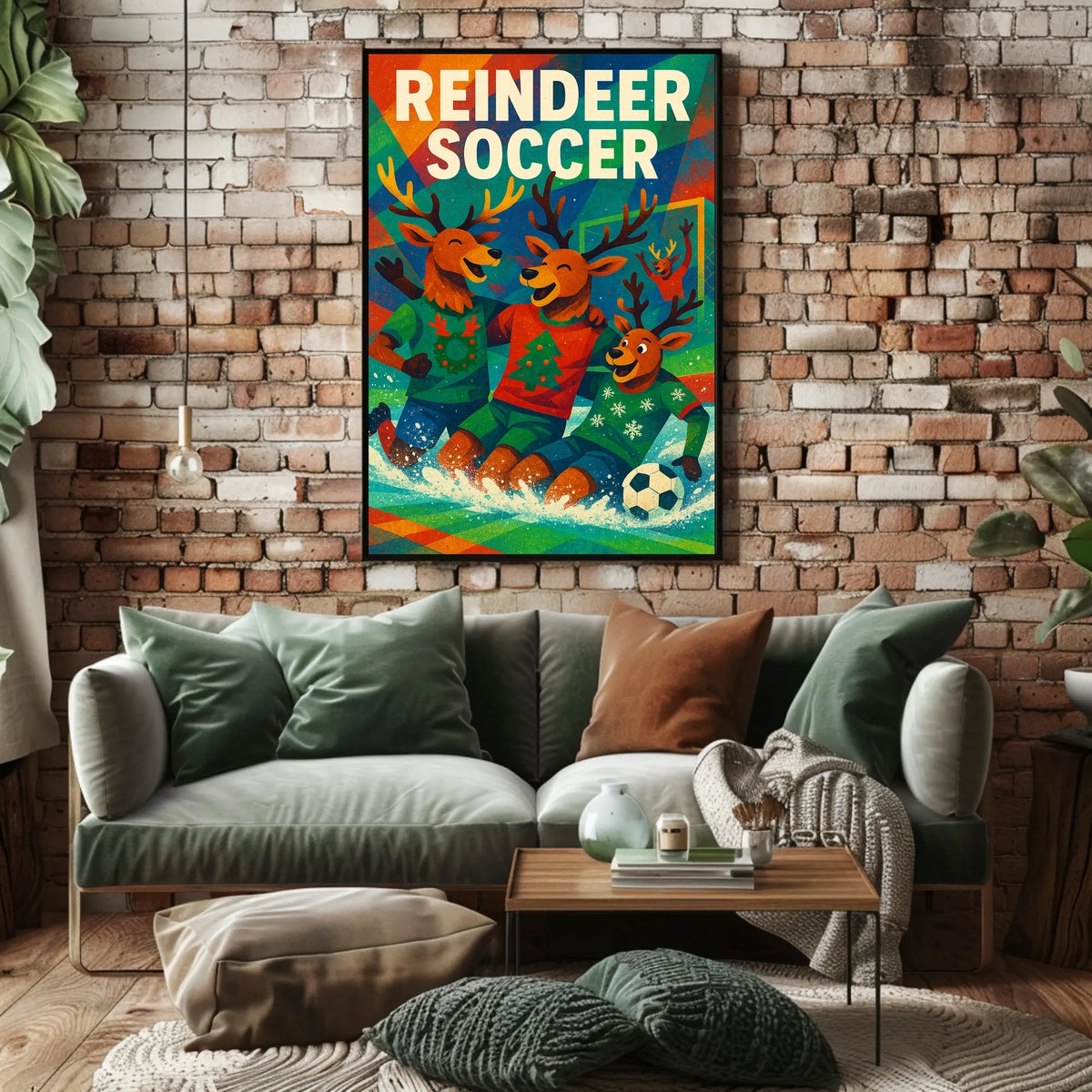 Reindeer Soccer Poster