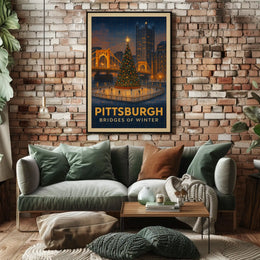 Pittsburgh Bridges Of Winter Poster