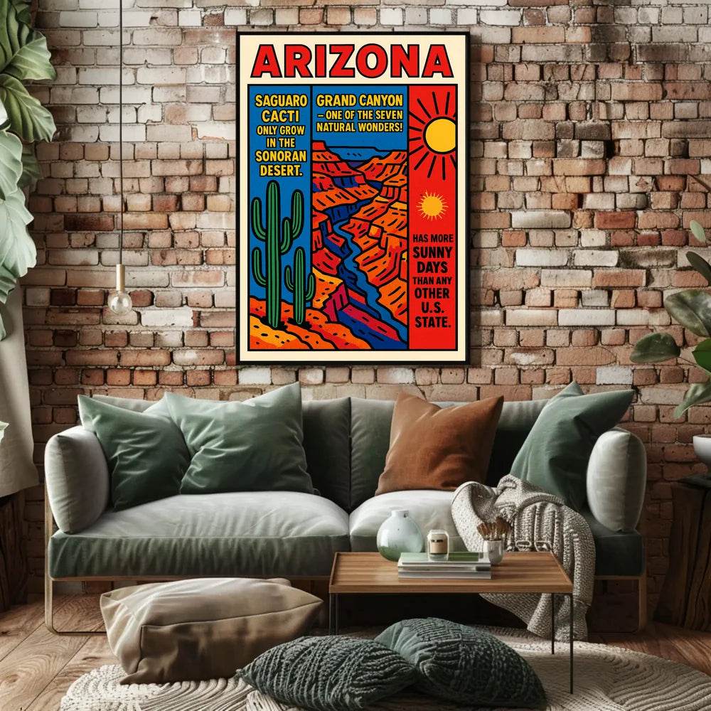 Arizona Saguaro and Grand Canyon Celebration Poster
