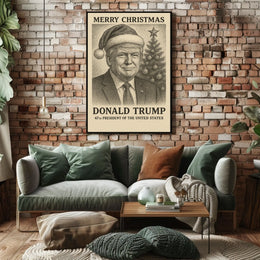 Vintage Santa Sepia Christmas Holiday Wall Art Poster
