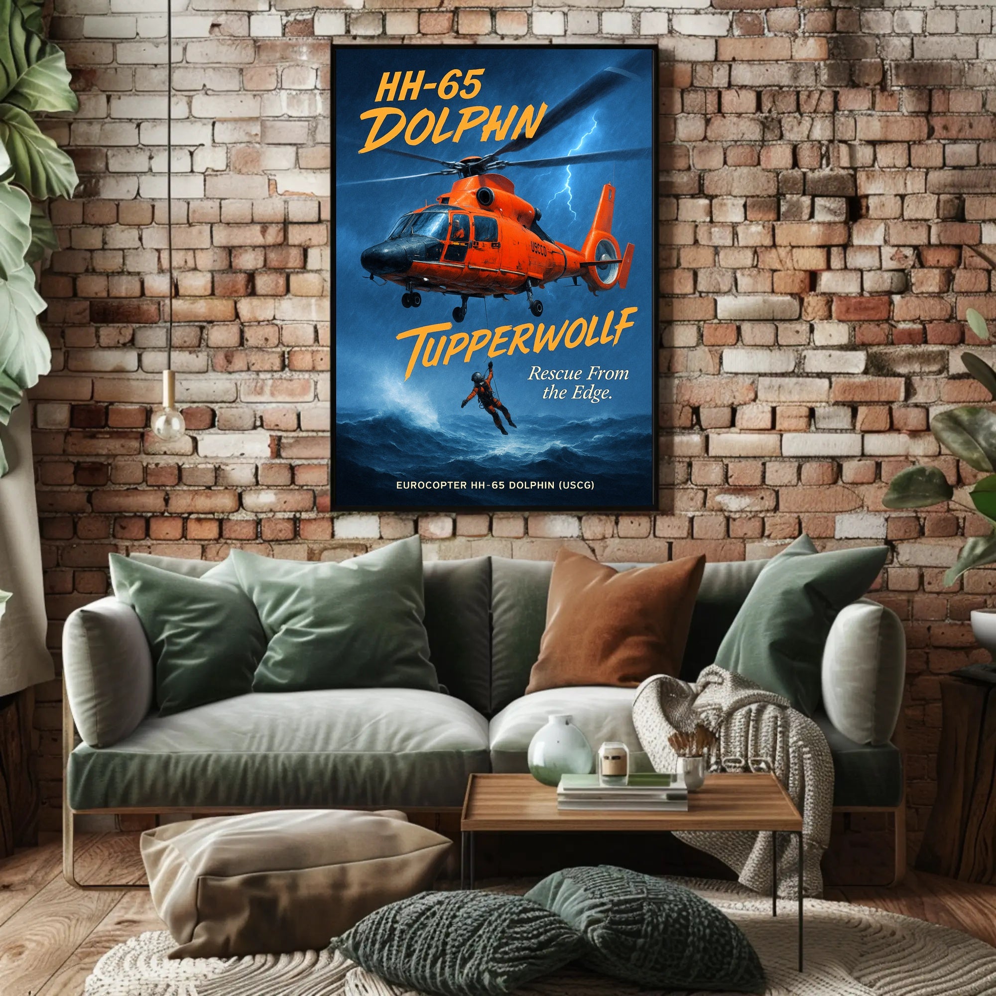 HH-65 Dolphin Rescue From the Edge Poster PosterGoat